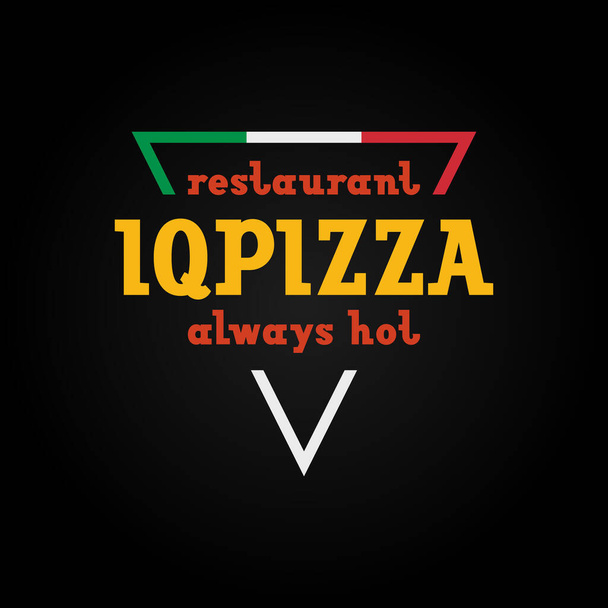 Pizzeria logo template, design emblem or badges for cafes, fast food restaurants, or delivery pizza, vector illustration 10EPS - Vector, Imagen