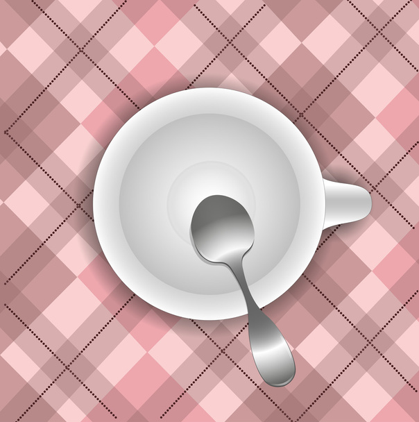 Cup on the tablecloth - Vektori, kuva