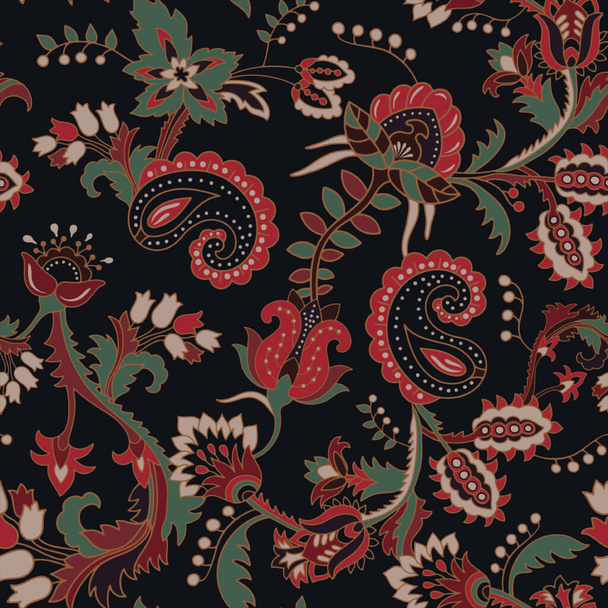 het is een unieke digitale Traditionele Geometrische Etnische grens, bloemblaadjes barokke patroon en Mughal art elementen, Abstract textuur motief, en vintage Ornament kunstwerk combinatie voor textiel printen. - Foto, afbeelding