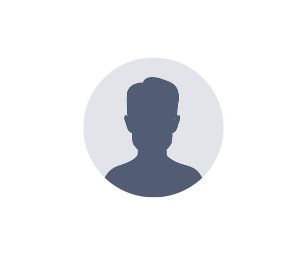Default Avatar Profile. User profile icon. Business people. Profile picture, portrait. User member, People icon in flat style. Circle button with avatar photo silhouette vector design and illustration. - Vector, Image