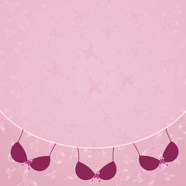 Ilustración de cinta rosa para la prevención del cáncer de mama
 - Foto, imagen