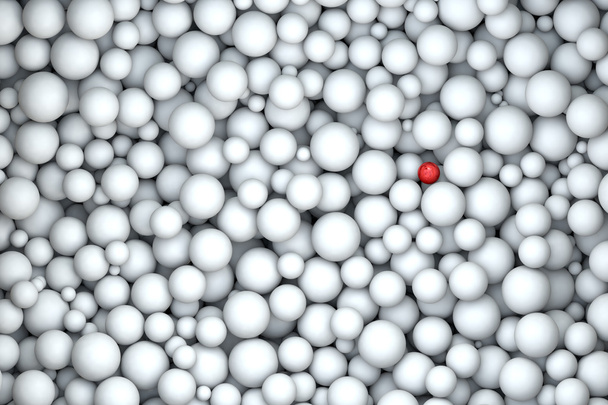 einzelne rote Perle auf weißem Raunen - Foto, Bild