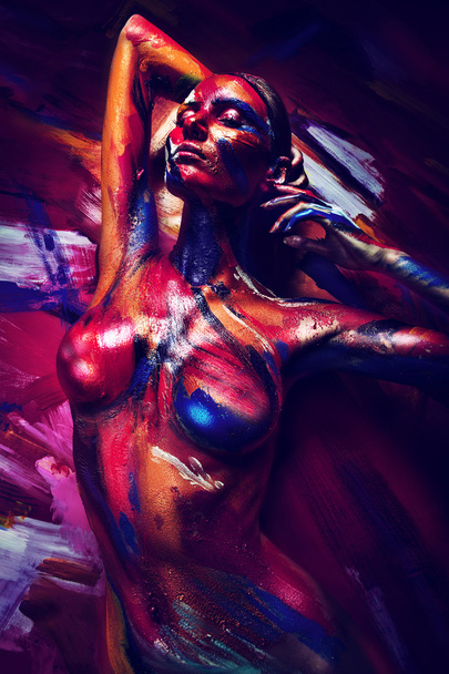 Naked woman with bodyart - Foto, immagini