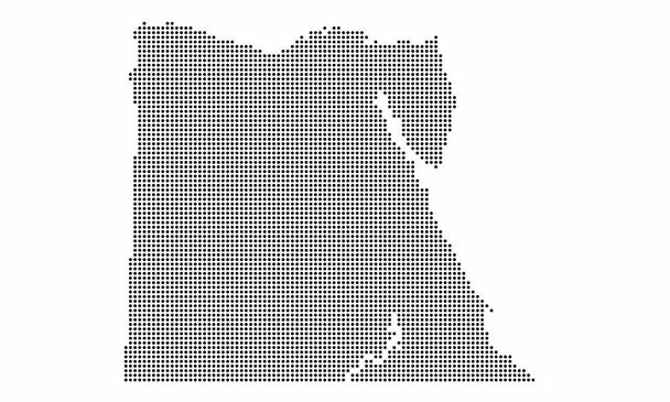 Egypti pisteviiva kartta grunge rakenne piste tyyliin. Abstrakti vektoriesimerkki maakartasta, jonka infografinen vaikutus on puolittunut. - Vektori, kuva