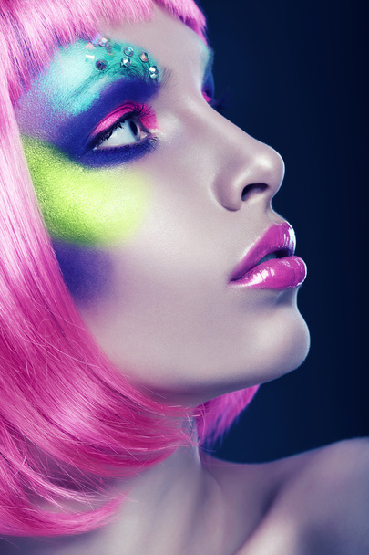 Woman with pink lips - Fotografie, Obrázek
