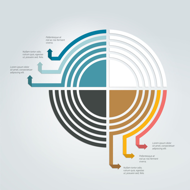 Round template. Circle diagram, scheme. Infographics elements. - Vector, Image