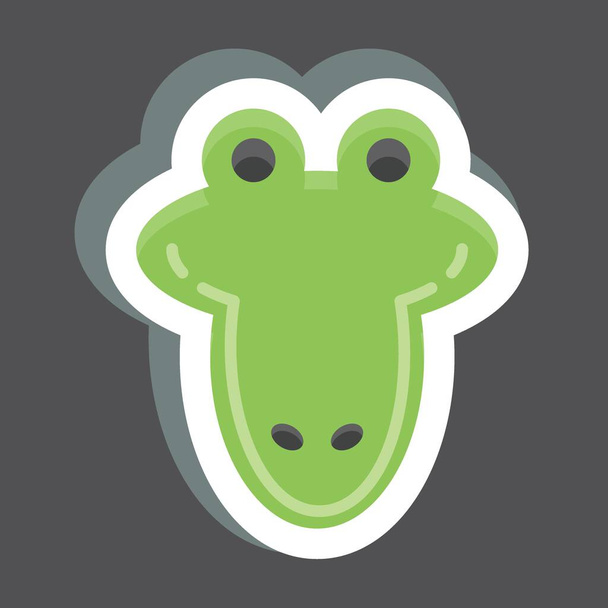 Ikonowy aligator. związane z symbolem głowy zwierzęcia. prosty projekt można edytować. prosta ilustracja - Wektor, obraz
