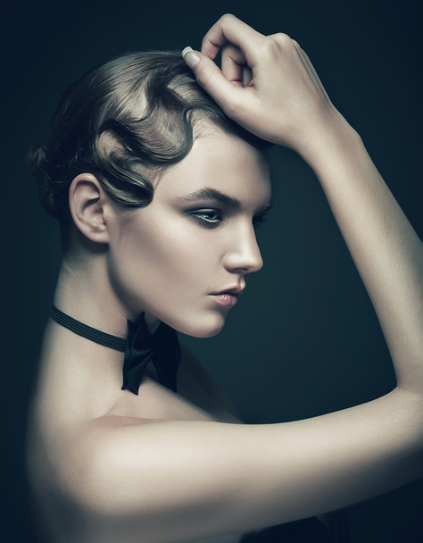 Woman with tie bow - Foto, afbeelding