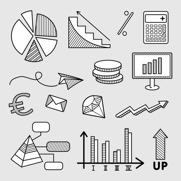 vector doodles of business plans and business ideas. - Vector, Image