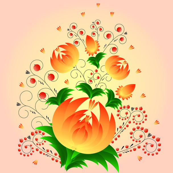 Beautiful floral pattern - Vektori, kuva
