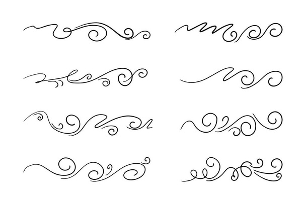 hand drawn wind doodle set, vector illustration. - Vektori, kuva