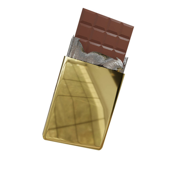 chocolate bar with a white background - Foto, immagini