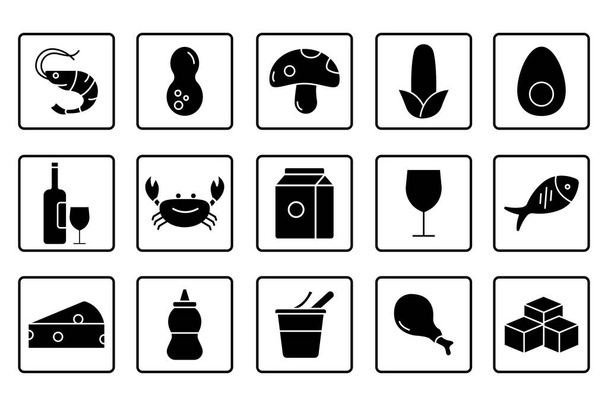 Illustrazione dell'icona dell'allergene alimentare. Stile icona solida. Design vettoriale semplice modificabile - Vettoriali, immagini