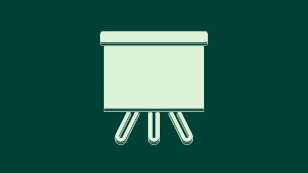 Biała ikona tablicy odizolowana na zielonym tle. Szkolny znak tablicy. 4K Animacja graficzna ruchu wideo. - Materiał filmowy, wideo