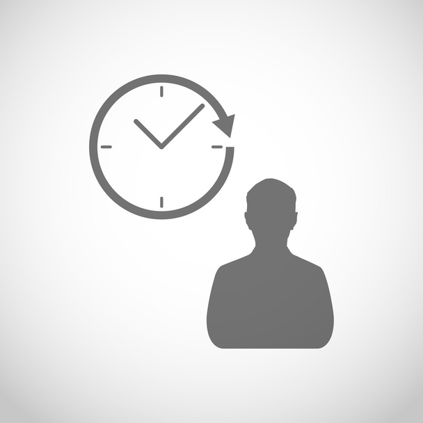 Time icon on gray background people office - Vecteur, image