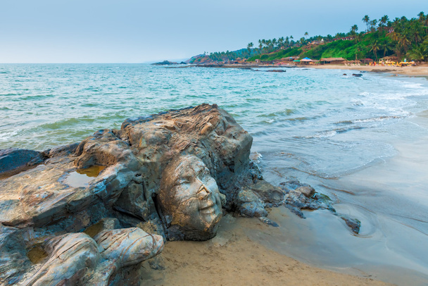 sculpture faces the Indian god Shiva - Photo, Image