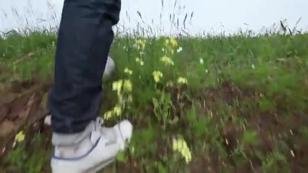 Man lopen weg van camera tot oneindig - Video