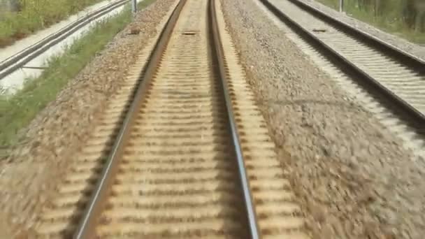 Železniční provoz zadní pohled - Záběry, video