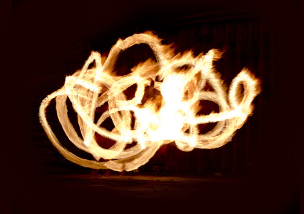 Fire Show Flaming Trails - Fotoğraf, Görsel