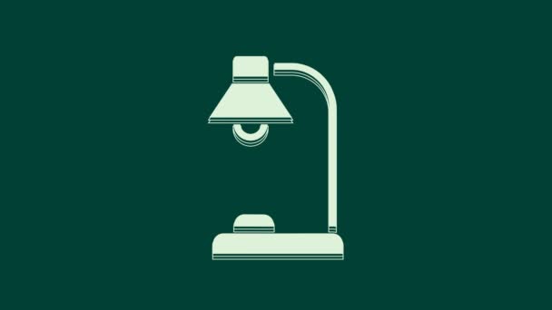 White Table lamp icon isolated on green background. 4K Video motion graphic animation. - Footage, Video