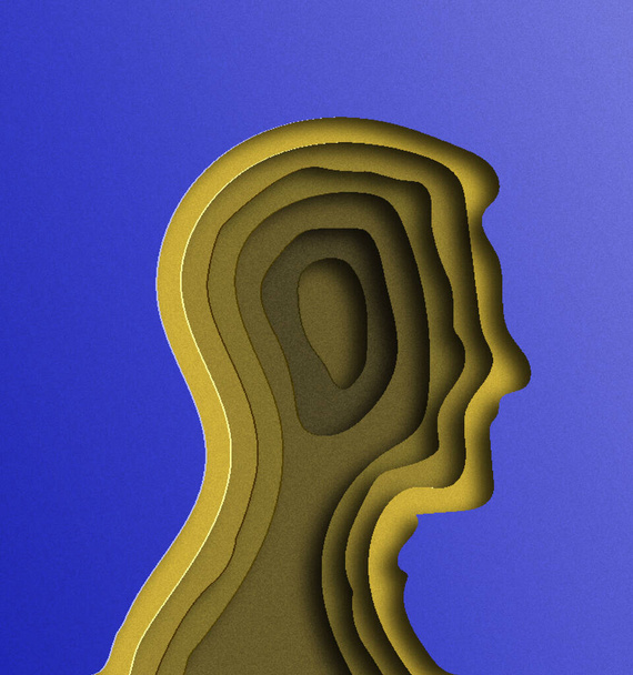 silueta de un ser humano / aplicación de una persona / fondo con una persona / capas de una persona / silueta masculina - Vector, imagen