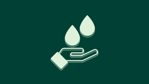 Weiße Hände mit Seifensymbol auf grünem Hintergrund. Hände mit Seife waschen, um Viren und Bakterien vorzubeugen. 4K Video Motion Grafik Animation. - Filmmaterial, Video
