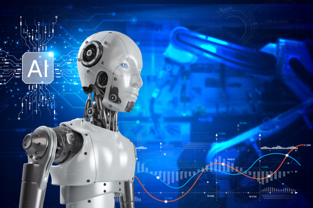 Tekoäly. Teknologia älykäs robotti AI, tekoäly syöttämällä komentokehote luo jotain, Futuristinen teknologian muutos. - Valokuva, kuva