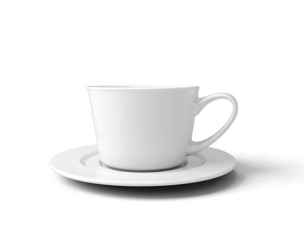 Taza blanca para café aislado sobre fondo blanco
 - Foto, Imagen