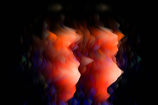 Optisch dreidimensionale attraktive Kulisse, die sich in Layouts für Kunst, Illustration und Design eignet. abstrakte fraktale Wellenverwischung  - Foto, Bild