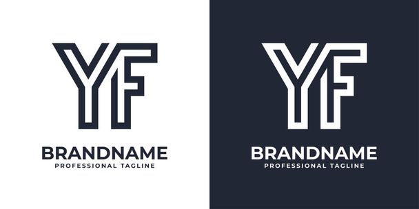 Letter YF or FY Global Technology Monogram Logo, suitable for any business with YF or FY initials. - Vector, Image