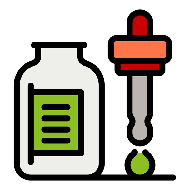 Liquid vitamin icon. Outline liquid vitamin vector icon for web design isolated on white background color flat - Vektor, obrázek