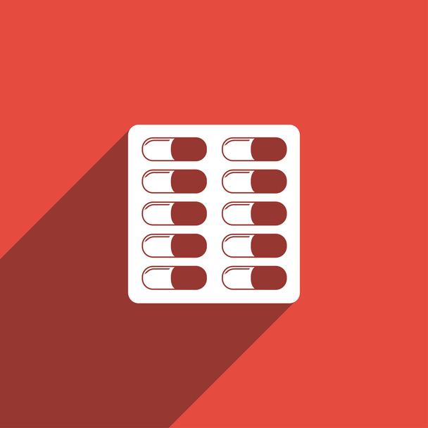 Icon of pack of pills - Vector, Image