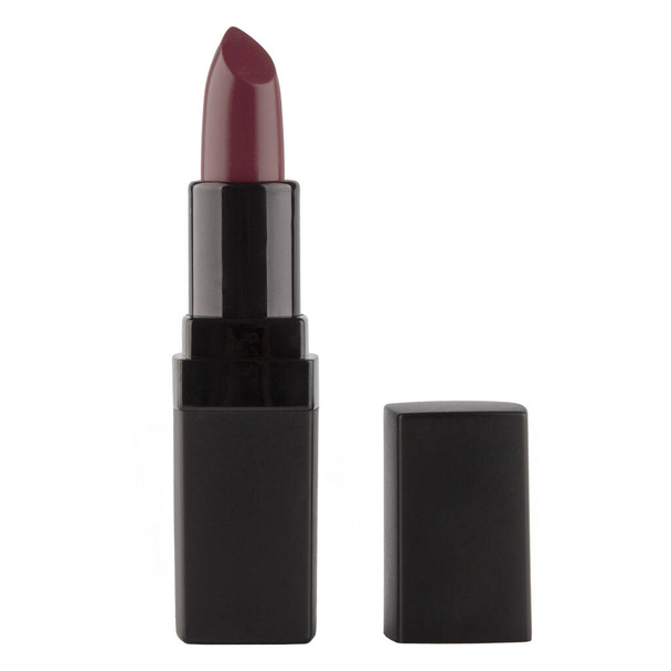 Open lipstick in a black case on a white background - Foto, Imagen