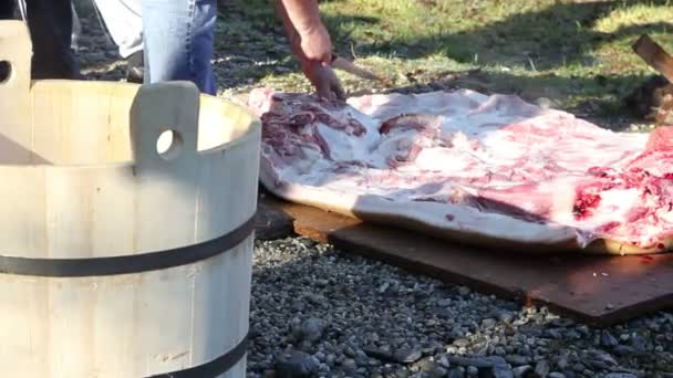 伝統的な肉準備 - 映像、動画