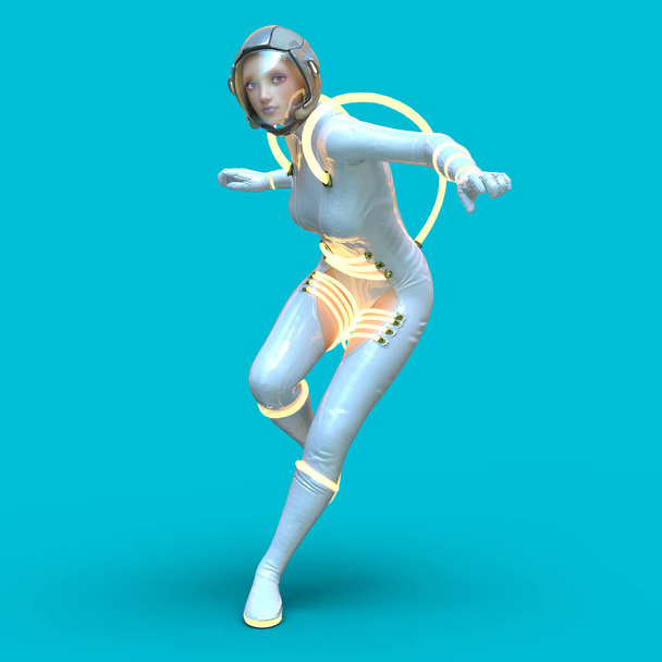 3D rendering of a cyber woman - Фото, зображення