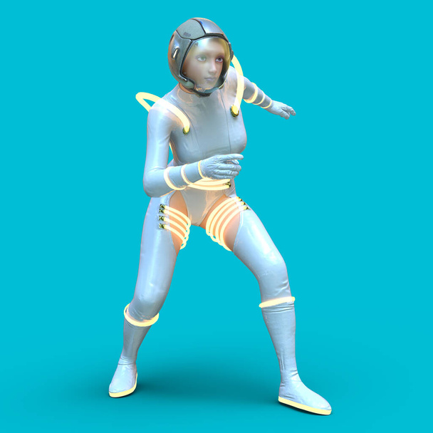 3D rendering of a cyber woman - Foto, Imagem