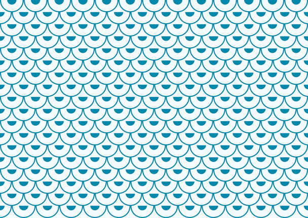 Semi-arches filled with semi-circles in light blue offset placed - Vector, Image