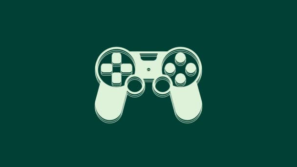 controller di gioco bianco o joystick per l'icona della console di gioco isolato su sfondo verde. Animazione grafica 4K Video motion. - Filmati, video