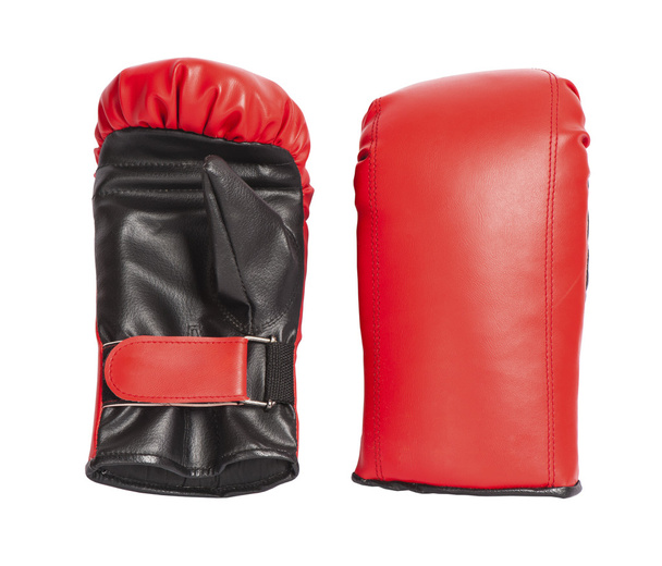Ζεύγος από κόκκινα δερμάτινα γάντια πυγμαχίας - Φωτογραφία, εικόνα