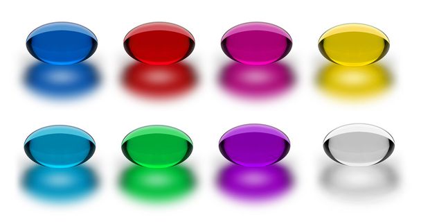 Forma ovalada de cápsulas de gelatina de color
 - Foto, Imagen