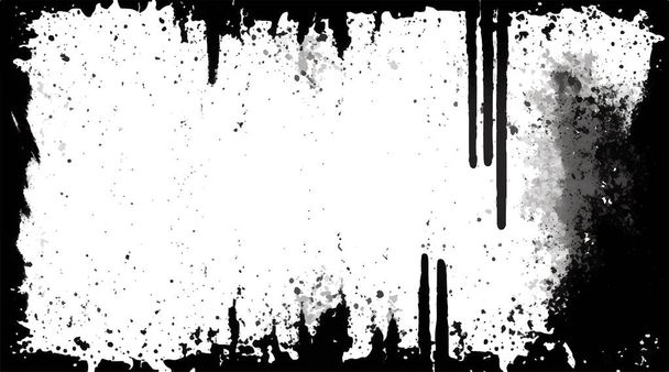 Grunge texture white and black paintbrush background . Abstract ink effect. Vector design elements - Vector, imagen