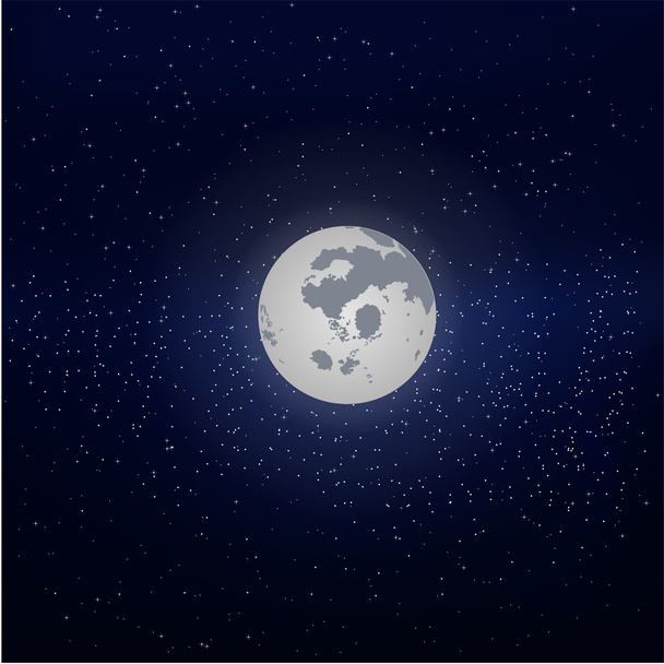 moon in the starry sky - Vettoriali, immagini