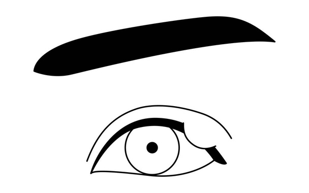 Medische Clipart, lijntekening Illustratie van oogziekte en Sty, chalazia, vectorillustratie - Vector, afbeelding
