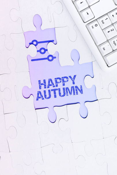 Text caption presenting Happy Autumn, Business idea Annual Special Milestone Commemoration - Photo, image