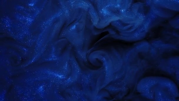 Liquid paints swirl movement. Glitter fume spreading. Pink purple smoke spreading. Creative abstract art background. - Footage, Video
