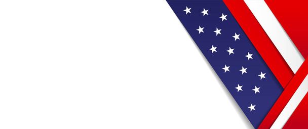 白地にアメリカ国旗 - ベクター画像