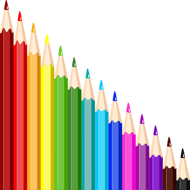 crayons de couleur, illustration vectorielle - Vecteur, image