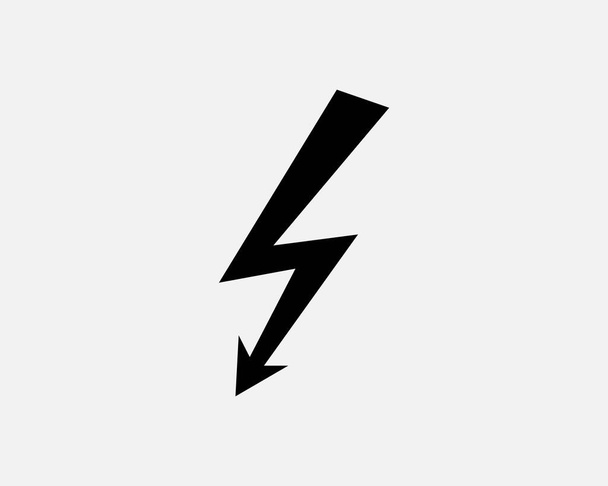 Электричество Электрический Electirc Громовой молнии зажигания Черно-белый силуэт Символ иконы Знак графический клипарт Иллюстрация Вектор Пиктограмма - Вектор,изображение