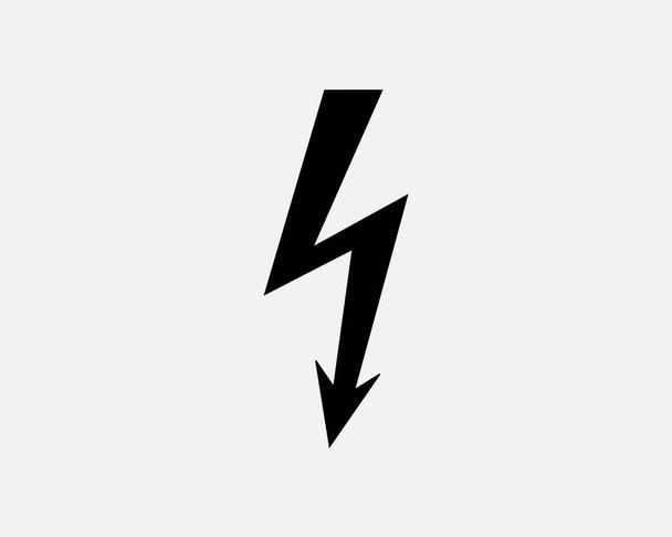 Elektryczna ikona pioruna Elektryczna statyczna wektor Czarny biały sylwetka Symbol Znak graficzny Clipart Artwork Ilustracja Piktogram - Wektor, obraz