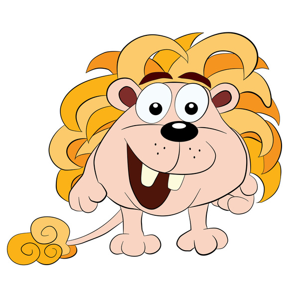 Cartoon merry   lion - Vector, Image